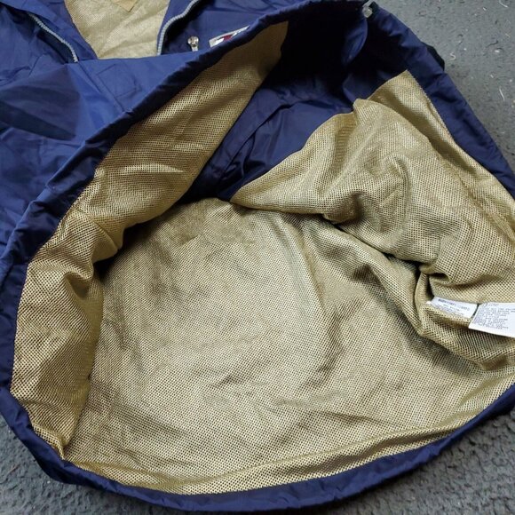 VINTAGE Tommy Hilfiger Nylon Vest Jacket Mens L Large Blue Nylon Hoodie Zip - Picture 9 of 9